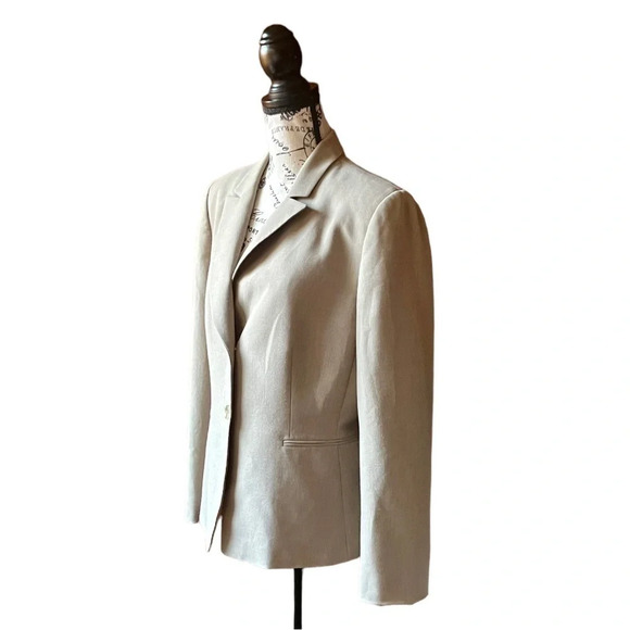 Tahari tan blazer womens Normcore business ethereal granola girl y2k retro 12 - Picture 2 of 8